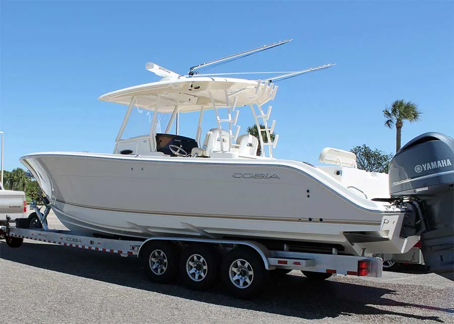 Victoria boat loaded on a trailer for recovery and towing
