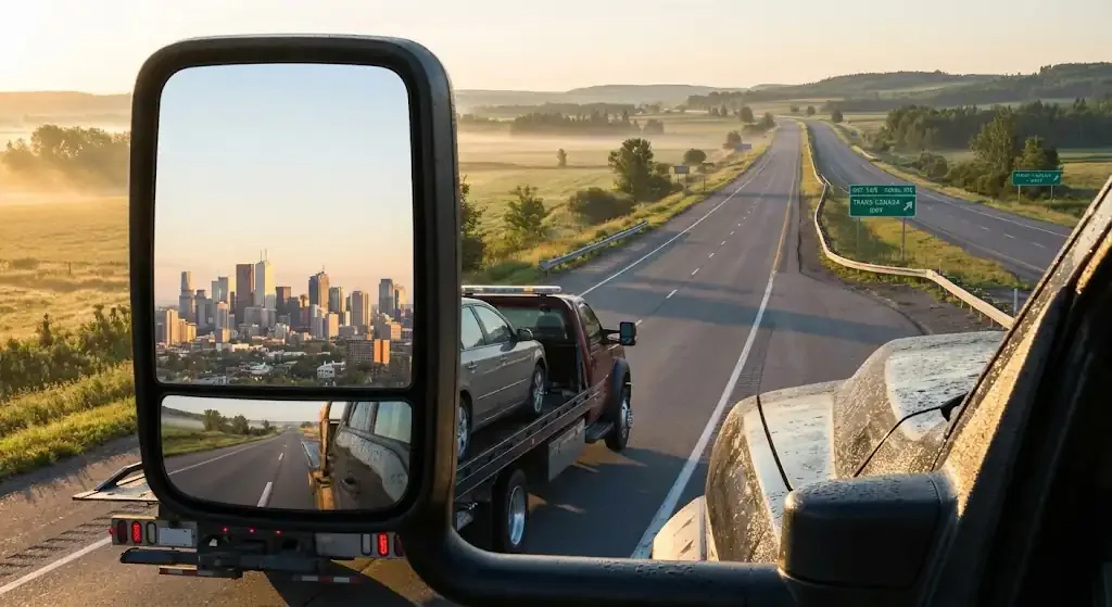 Victoria tow truck on extended highway route